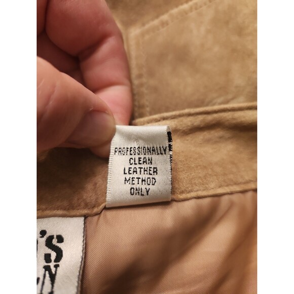 Chico's Tan Leather Pants w/ Ties on Sides Size 2 US 12 - Picture 10 of 10